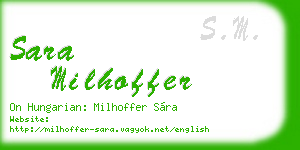 sara milhoffer business card