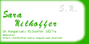 sara milhoffer business card